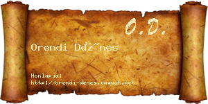 Orendi Dénes névjegykártya